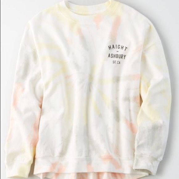 AE Yellow & Orange Tie Dye Sweatshirt - Picture 1 of 1